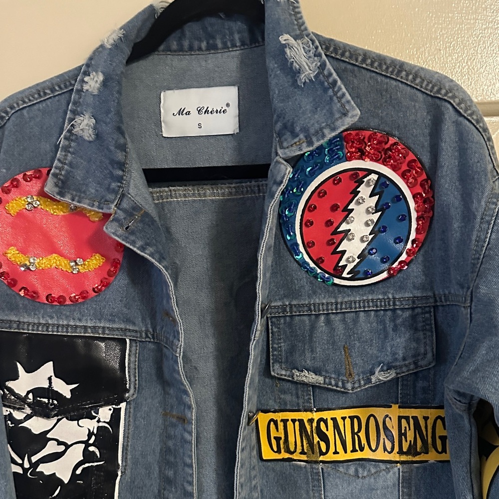 Denim Patchwork Jean Jacket - Blue - image 2